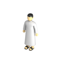 muslim children front view 3d icon png
