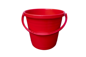 balti de plástico vermelho isolado no fundo png