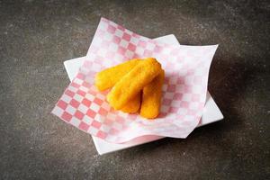 fries fish finger with ketchup and mayonnaise photo