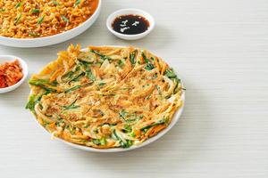 Pajeon or Korean pancake or Korean pizza photo