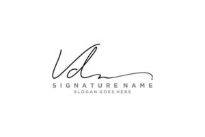 Initial VD Letter Signature Logo Template elegant design logo Sign Symbol template vector icon