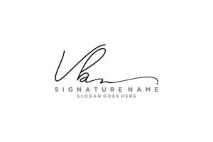 plantilla de logotipo de firma de letra vb inicial diseño elegante logotipo signo símbolo plantilla vector icono