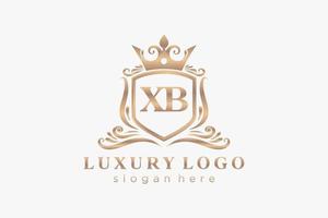 Initial XB Letter Royal Luxury Logo template in vector art for Restaurant, Royalty, Boutique, Cafe, Hotel, Heraldic, Jewelry, Fashion and other vector illustration.