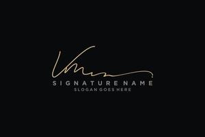 plantilla de logotipo de firma de letra vm inicial diseño elegante logotipo signo símbolo plantilla vector icono