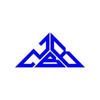 Diseño creativo del logotipo de la letra zbb con gráfico vectorial, logotipo simple y moderno de zbb en forma de triángulo. vector