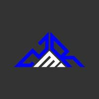 diseño creativo del logotipo de la letra zmr con gráfico vectorial, logotipo simple y moderno de zmr en forma de triángulo. vector