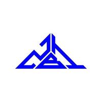 Diseño creativo del logotipo de la letra zbi con gráfico vectorial, logotipo simple y moderno de zbi en forma de triángulo. vector
