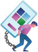 Chained to Smartphone vector