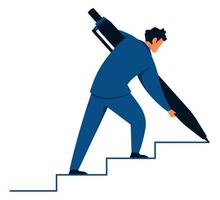 Businessman Creating Stairs vector