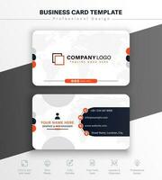 Orange minimalist business card template vector