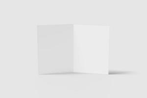 Realistic blank bifold brochure illustration for mockup. 3D Render. photo