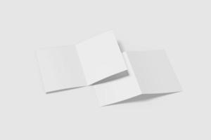 Realistic blank bifold brochure illustration for mockup. 3D Render. photo