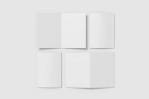 Realistic blank bifold brochure illustration for mockup. 3D Render. photo