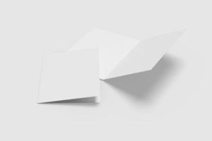 Realistic blank bifold brochure illustration for mockup. 3D Render. photo