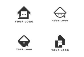 Home talk logo design template vector