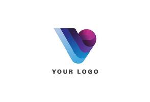 V P Logo Design Template vector