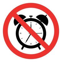 Sign prohibited alarm clock vector