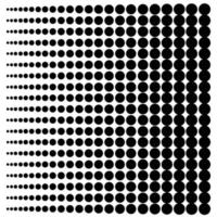 Vector halftone dots. Black dots on white background.