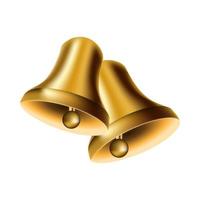 3d Two golden bells vector illustration