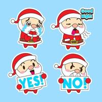 cute santa claus vector set, xmas illustration