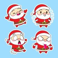 cute santa claus vector set, xmas illustration