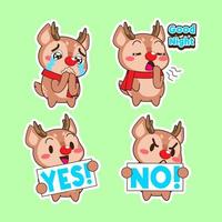 cute deer vector set, deer illustration