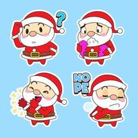 cute santa claus vector set, xmas illustration