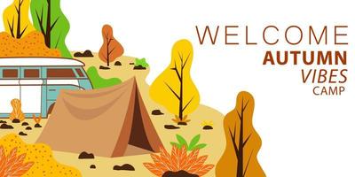 vector autumn vibes camp background