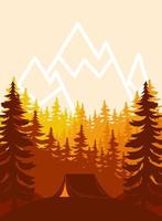 vector autumn vibes camp background