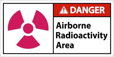 Danger Airborne Radioactivity Area Symbol Sign On White Background vector