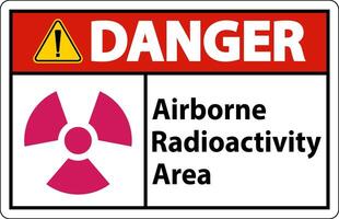 signo de símbolo de área de radiactividad aerotransportada de peligro sobre fondo blanco vector