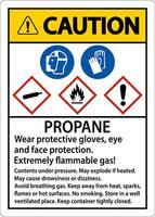 precaución propano gas inflamable ppe ghs signo vector