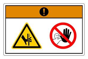 Warning Crush Hazard Symbol Sign On White Background vector