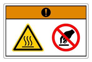 Warning Hot Surface Do Not Touch Symbol Sign On White Background vector
