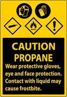 precaución propano gas inflamable ppe ghs signo vector