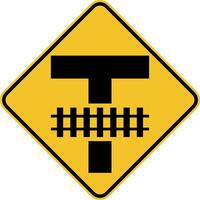 signo de paso a nivel de tránsito de tren ligero de carretera vector