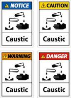 Danger Caustic Symbol Sign On White Background vector