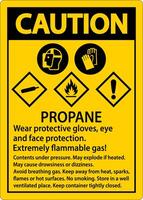 precaución propano gas inflamable ppe ghs signo vector