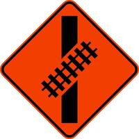 Skewed Crossing Symbol Railroad Sign vector