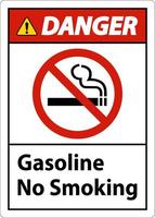 Danger Gasoline No Smoking Sign On White Background vector