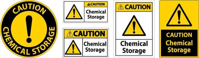 Precaución signo de símbolo de almacenamiento químico sobre fondo blanco. vector