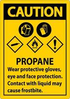 Caution Propane Flammable Gas PPE GHS Sign vector