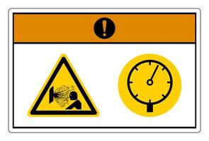 signo de símbolo de dispositivo presurizado de advertencia sobre fondo blanco vector