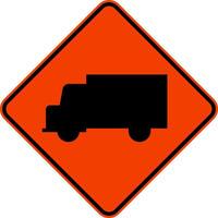 Truck Crossing Sign On White Background vector