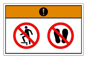 Warning Do Not Step Symbol Sign On White Background vector