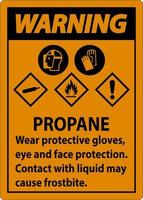 advertencia propano gas inflamable ppe ghs signo vector