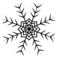 Outline contour drawing of an abstract snowflake in a minimalist style. Line art. Icon. Isolate. vector