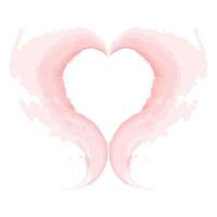 Abstract blots in trendy pink hues in heart shaped in watercolor manner. Background texture. Isolate vector