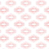 Pattern from abstract spots in the form of lips in trendy soft pink hues in watercolor manner. vector