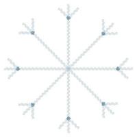 Abstract snowflake with wavy patterned lines in trendy wintry hues blue. Icon. Isolate vector